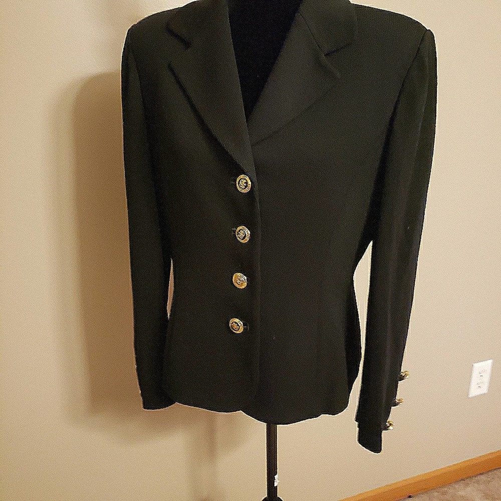 St. John Knits Basic Black Santana Knit Blazer 10 - image 2